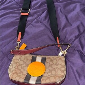 Coach Tan and Orange Crossbody Bag